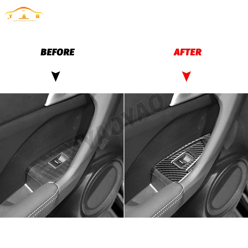 Фото Автомобильная наклейка для Acura TSX 2009-2014, углеродное волокно, кнопка подъема окна автомобиля, крышка, автомобильные аксессуары №2