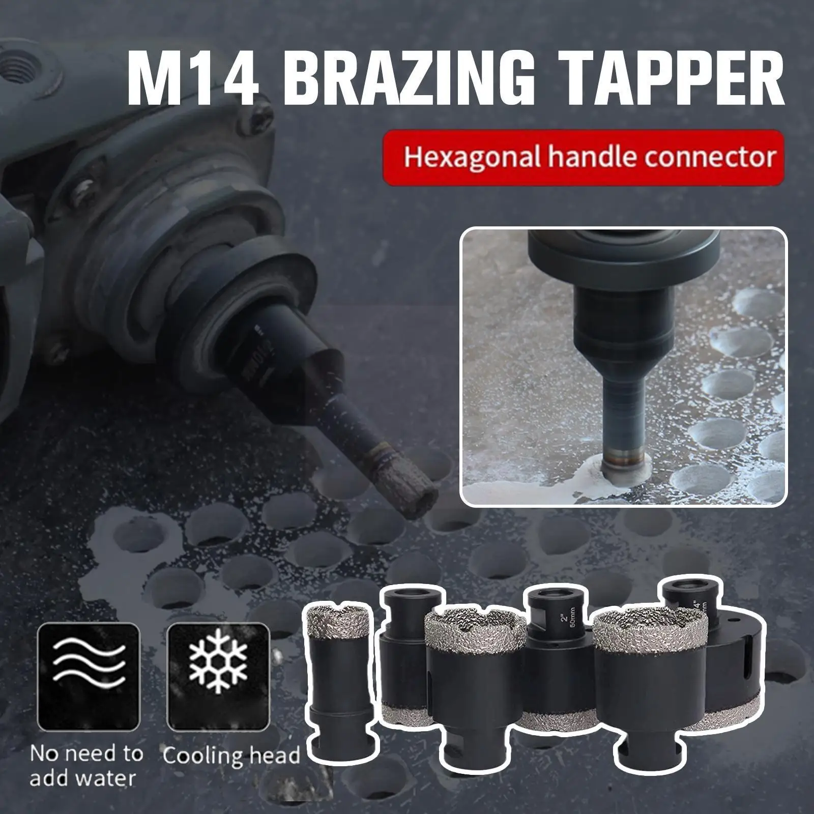

1pc M14 Thread Dry Vacuum Brazed Diamond High Hardness Drilling Ceramic Granite Saw Hole Tile Bit Drill Marble Core Bits C3C7