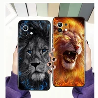 animal lion king phone case for xiaomi 12 pro poco x3 x4 nfc m3 f3 mi 11 ultra note 10 lite 11t 10t pro 5g 9t soft black cover