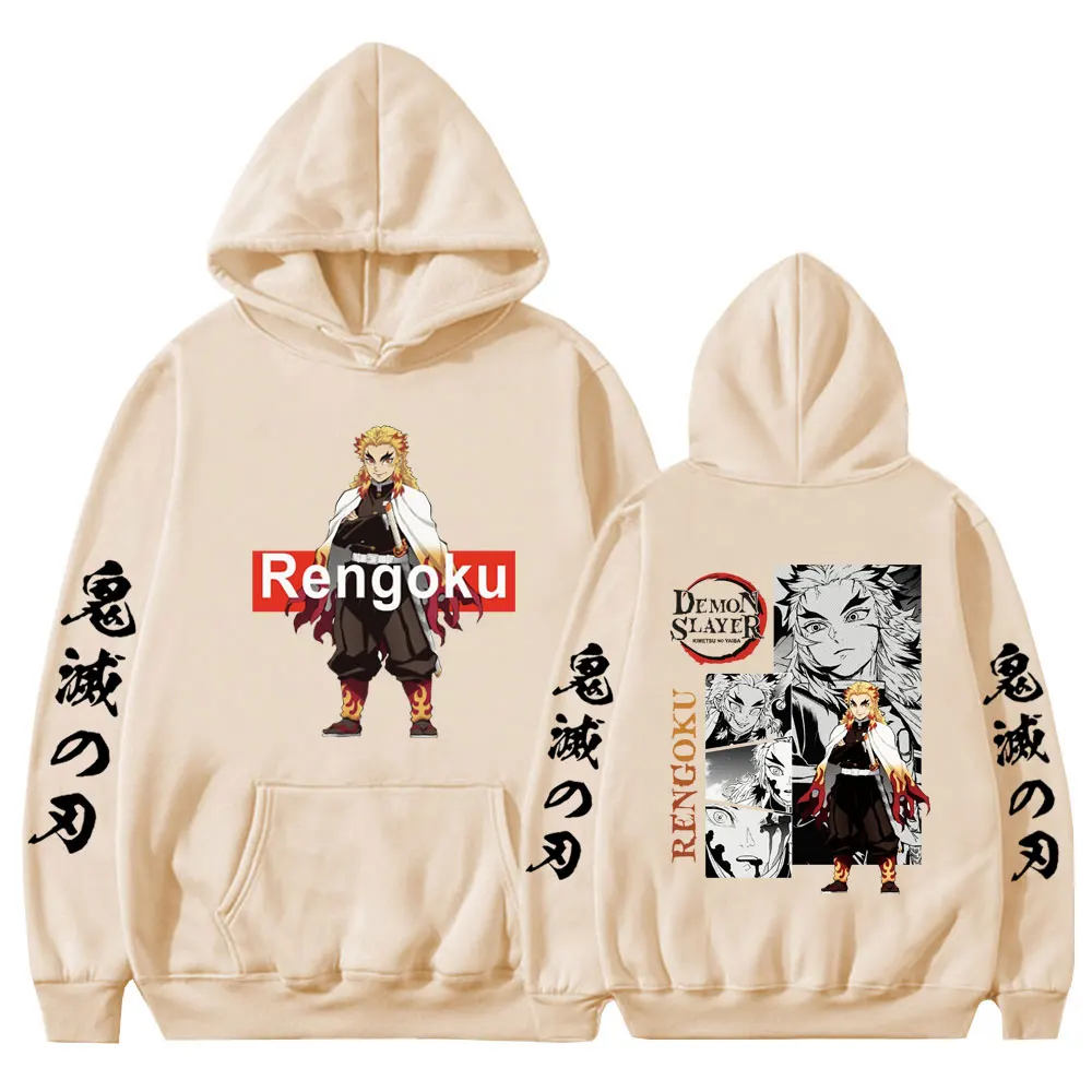 

Anime Demon Slayer Rengoku Kyoujuro Hoodies Kimetsu No Yaiba Harajuku Manga Oversized Soft Sweatshirt Hip Hop Hoodie Streetwear