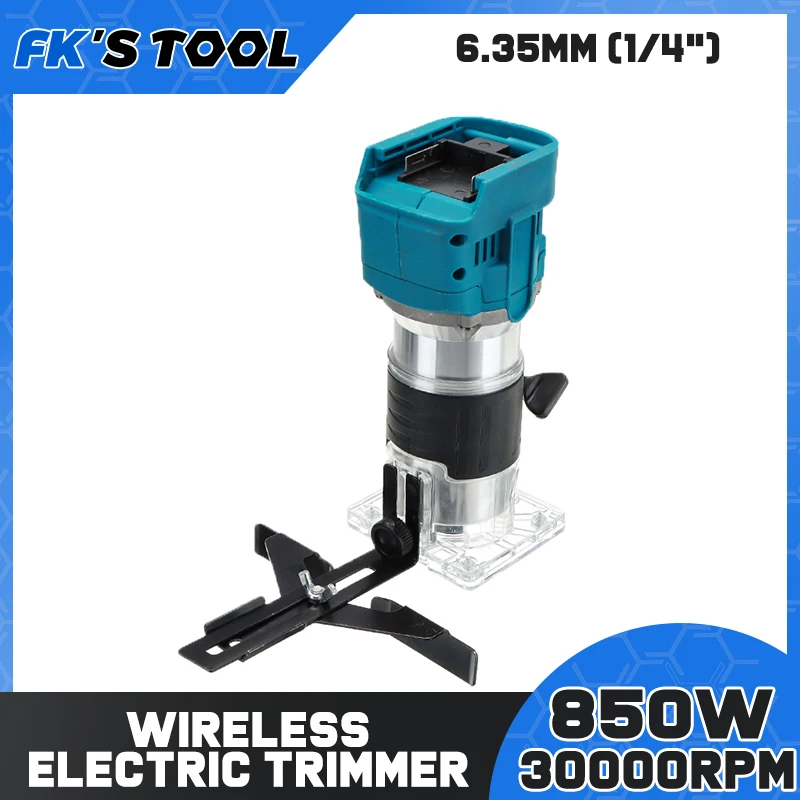 

1/4 Inch 6.35mm Electric Wood Milling Cutter Router & Trimmer 30000RPM 850W Woodworking Milling Machine for Makita 18V Battery