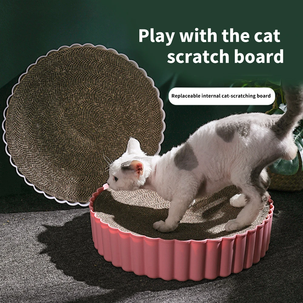 

Round Cat Scratch Board Pad Grinding Claws Cardboard Corrugated Paper Wear-resistant Scratcher Kitten Bed Pet Furniture Supplies