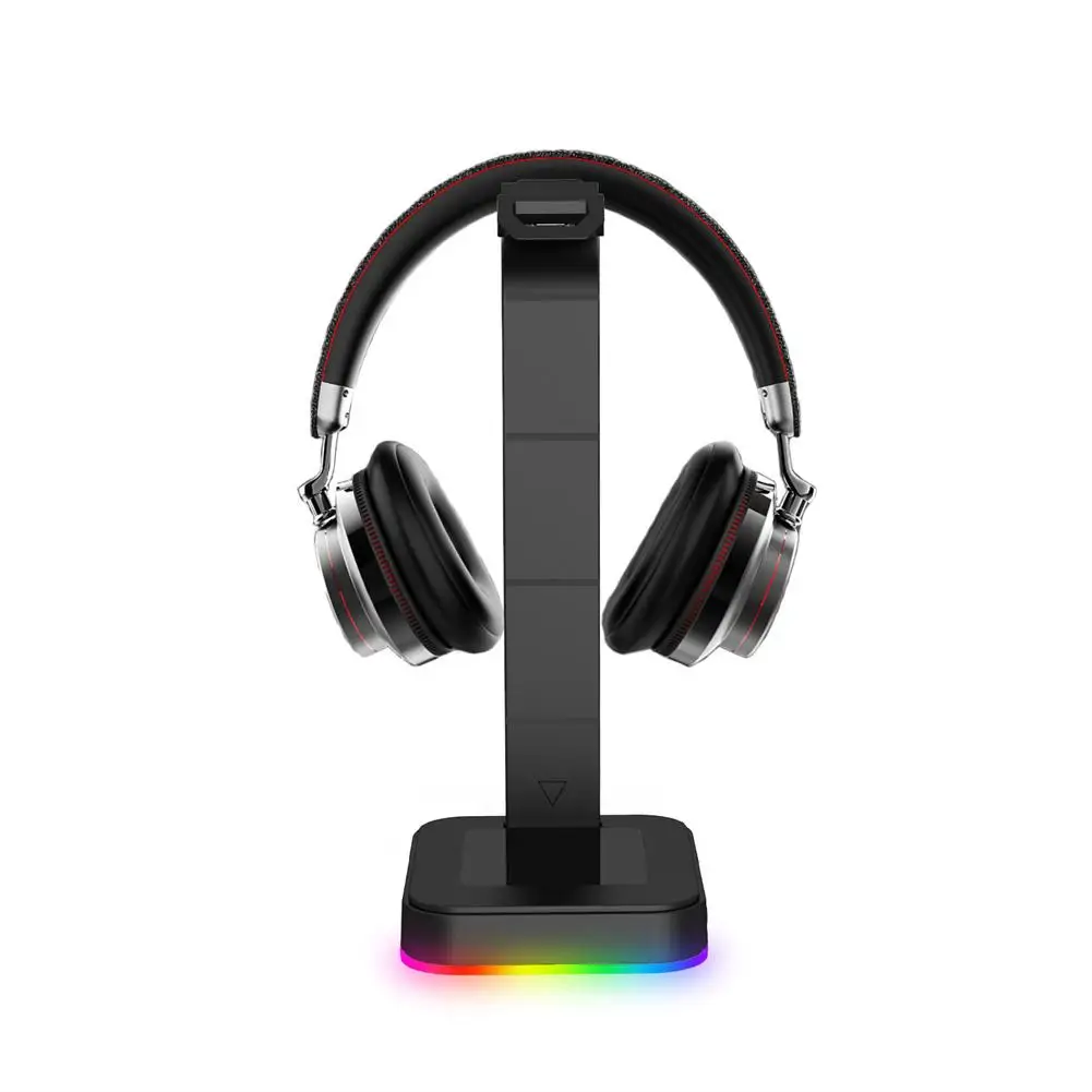 

Colorful Rgb Wired Gaming Headset Stand Holder Non-slip Base Dual Usb Computer Desktop Storage Rack Display Hanger Bracket