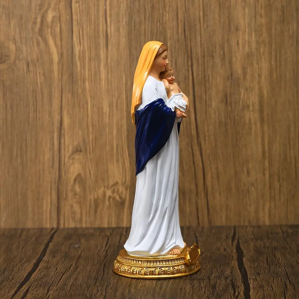 

Blessed Virgin Mary Holding Baby Statu,e Resin Sculpture Figurine Artwork,