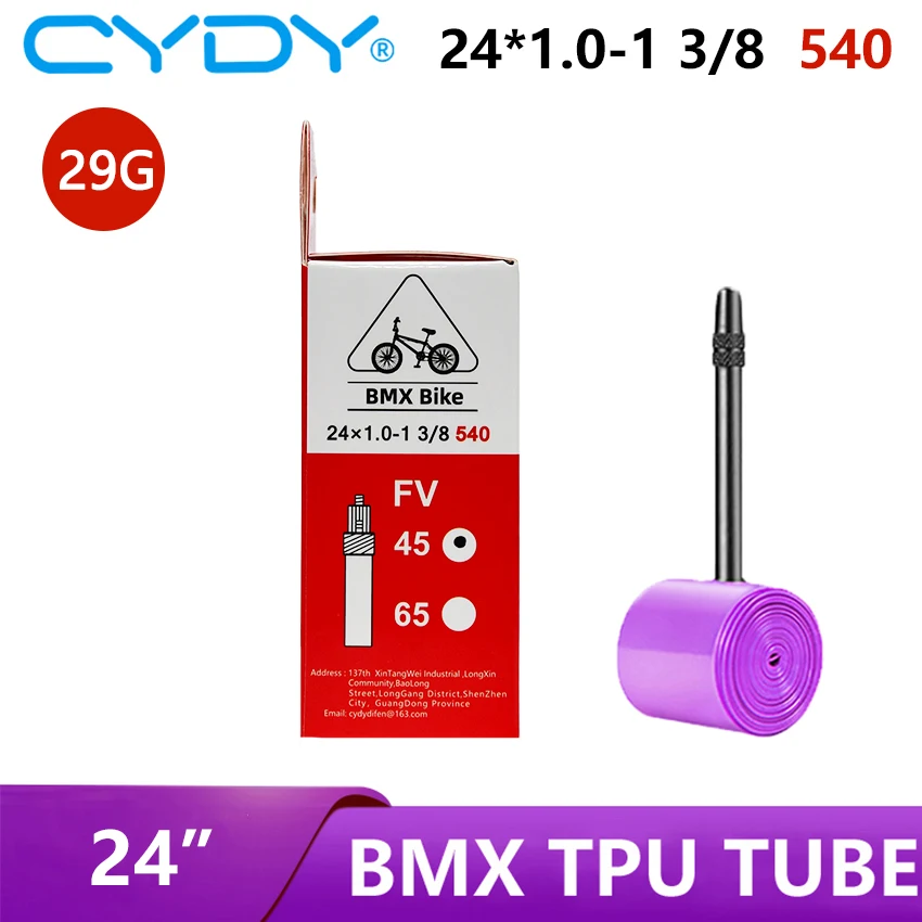 Фото 29G CYDY BMX Велосипедная камера из ТПУ 540 24x1,0 1 1/8 1,1 1 1/4 1 3/8 Шина FV Длина 45 мм/65 мм Шина penu Велосипедные детали №4