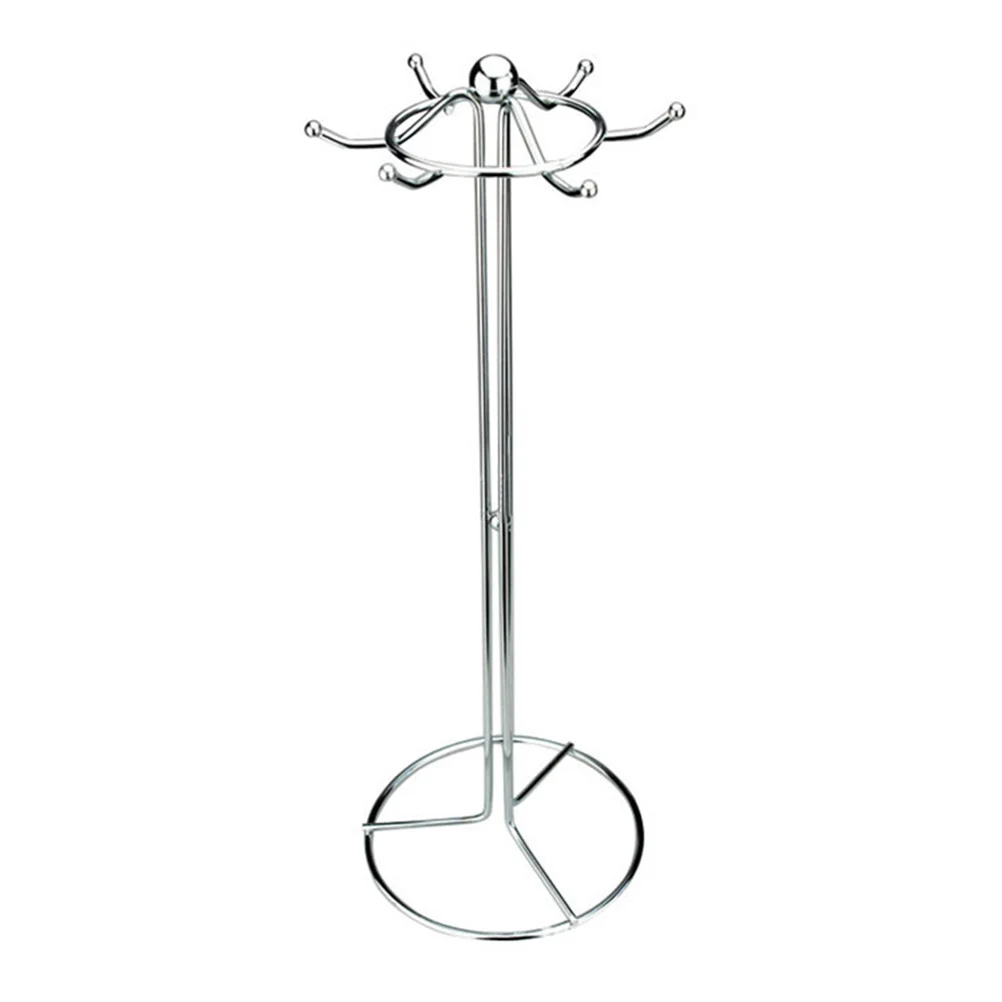 

Stainless Iron Kitchen Rack Drain Rack Spatula Holder Stand Minimalist Holder(6 Hooks Round Shelf)