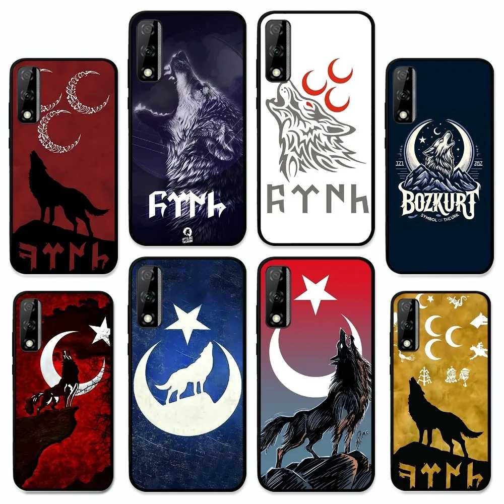 T-Turkish Language Bozkurt Gray Wolf Phone Case For Huawei Y9 6 7 5 Prime Enjoy 7s 8 plus 7a 9e 9plus 8E Lite Psmart Shell