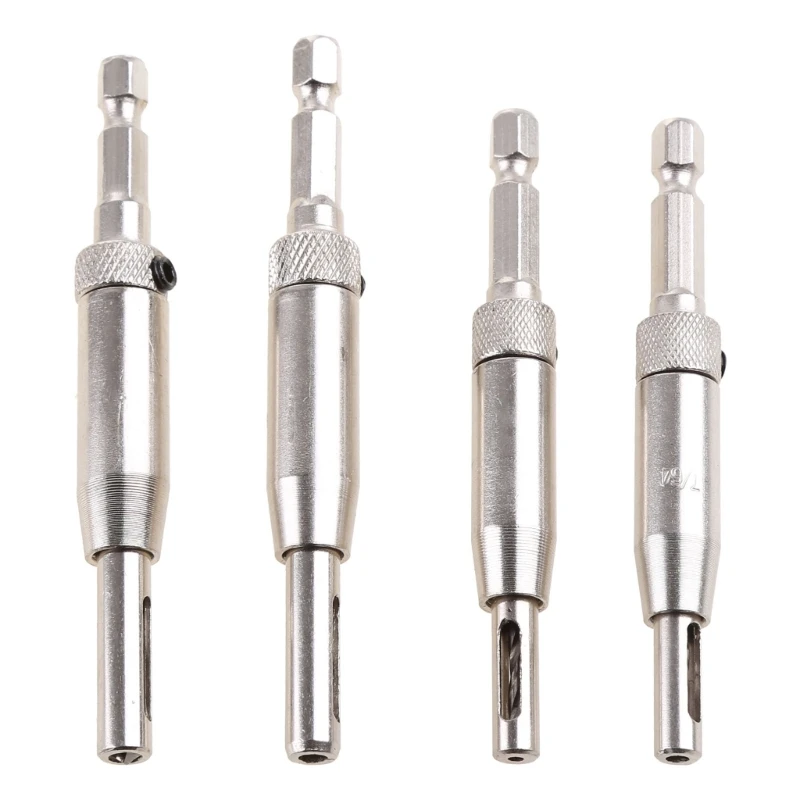 

4pcs Self Centering Hinge Drill Bits tools Door Cabinet 5/64" 7/64" 9/64" 11/64"