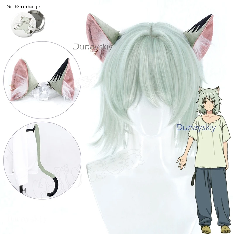 Фото Комплект для косплея YesOk Chainsmoker Cat 2026: парик, уши, хвост Сато, полный набор для ролевых игр по манге/аниме, аксессуары для Хэллоуина №3