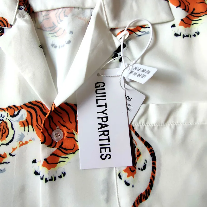 WACKO MARIA Men's Shirt Tiger Print Men Women 1:1 Loose WACKO MARIA Hawaiian Shirt