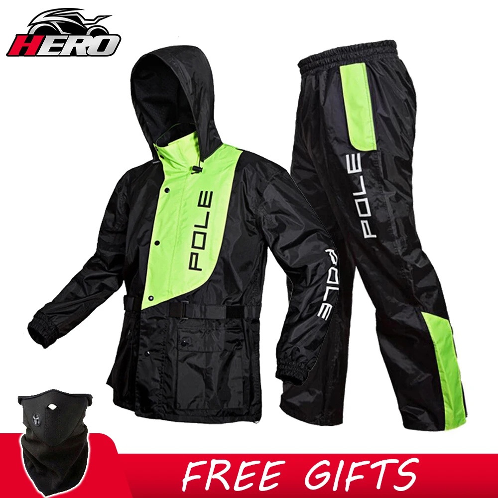 Enlarge Motorcycle Raincoat Men Waterproof Outdoor Riding Protect Full-body Raincoat Rain Pants Suit Motorbike Biker Rain Suit Jacket