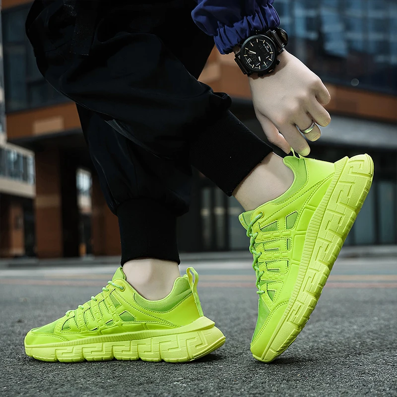 Men's Sneakers Breathable Running Shoes Lace Up Mesh Comfortable Fashion Sports Men Tennis Shoes