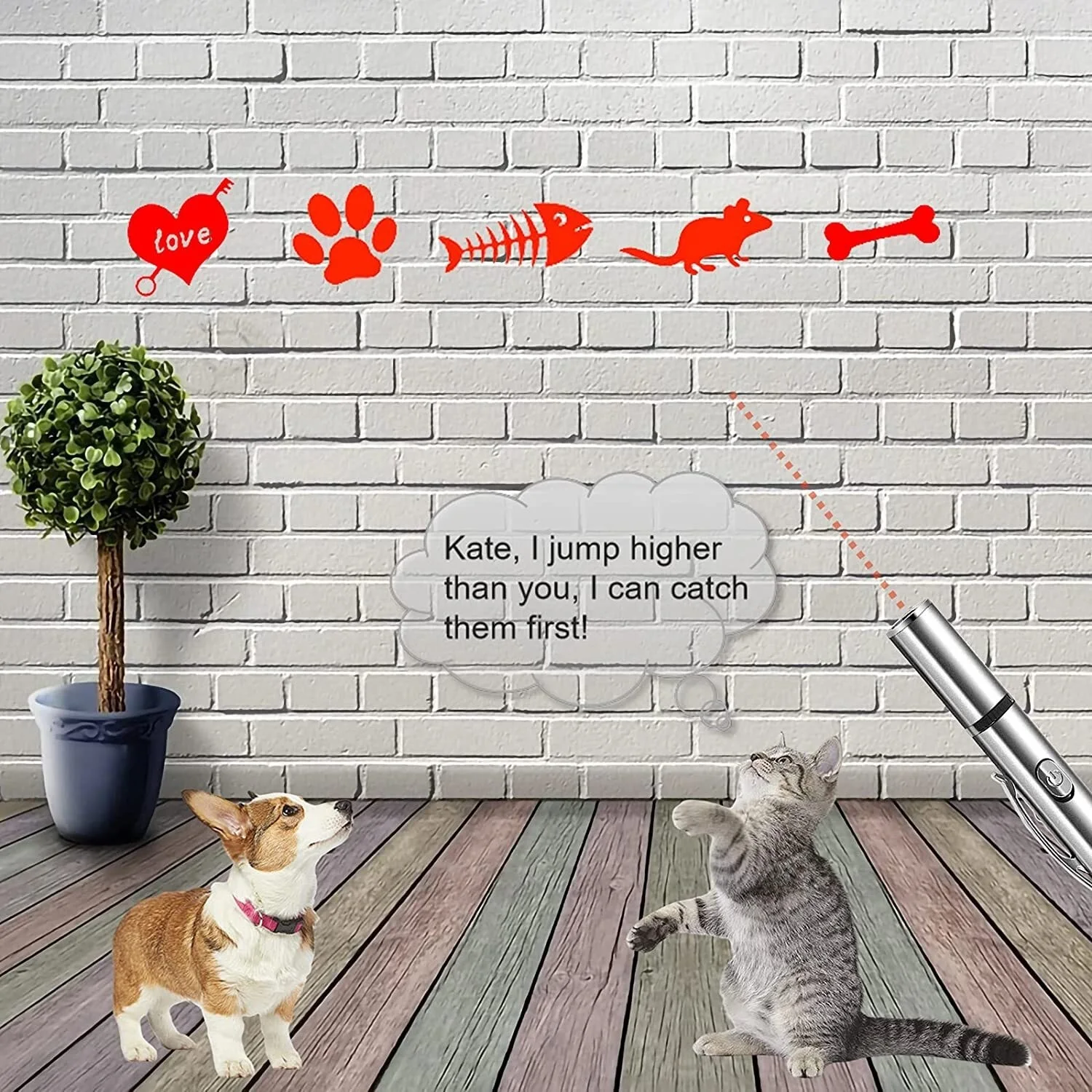 

Laser Sight Pet Toys, Indoor and Outdoor for Kitten and Dog, Rechargeable Type, Projection Mode is Safer, Like Cat Laser