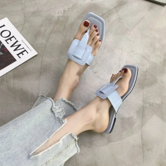 

Causal Woman Slippers Peep Toe Flat Shoes Woman Outside Slippers Brand Slides Woman Summer Sandals Shallow Low Heel Orange Brown