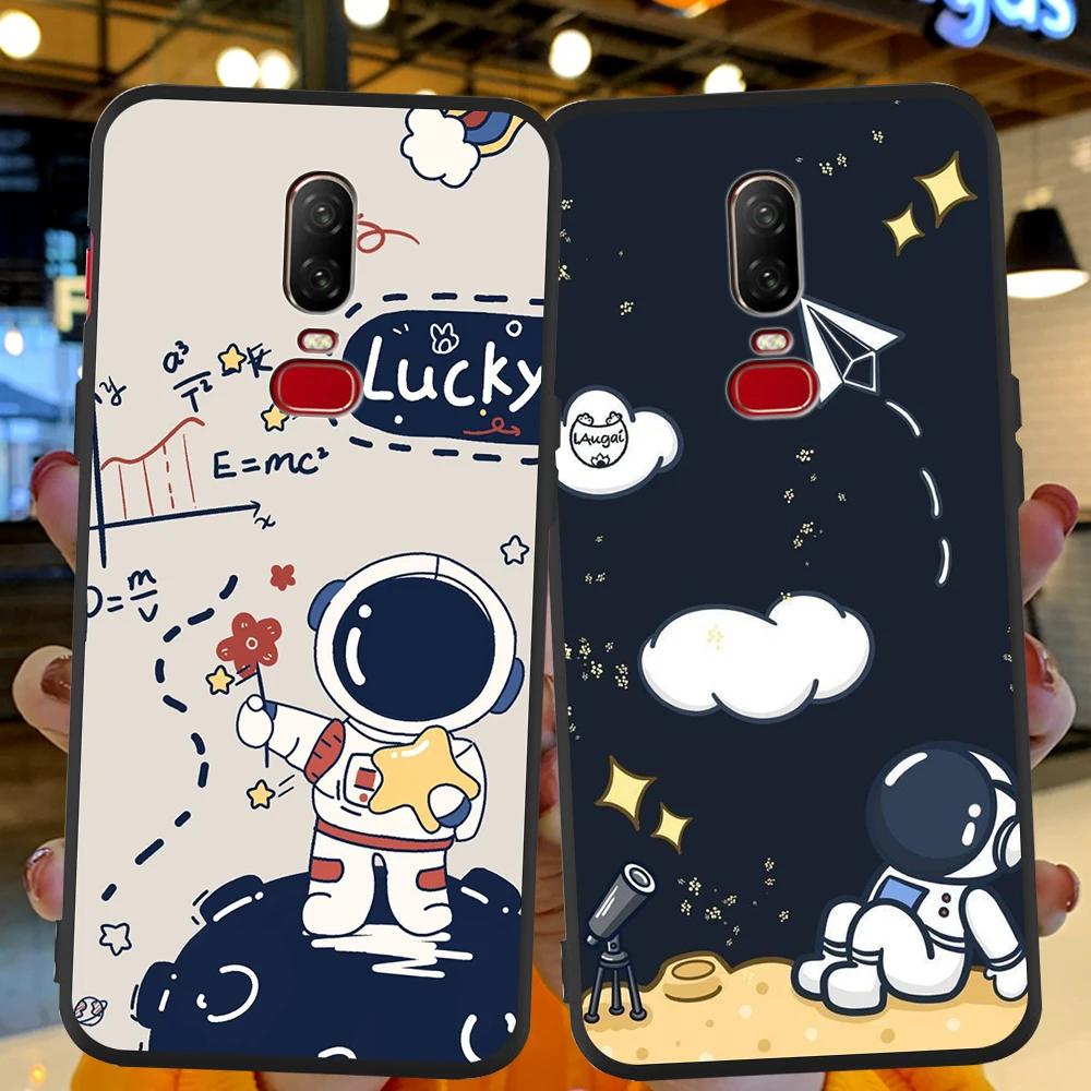

Cartoon Cute Space Astronaut Funda Coque for Oneplus 8 5 6 7 One Plus 5T 6T 7T 8 Pro Phone Case Soft Silicone TPU Cover Shell