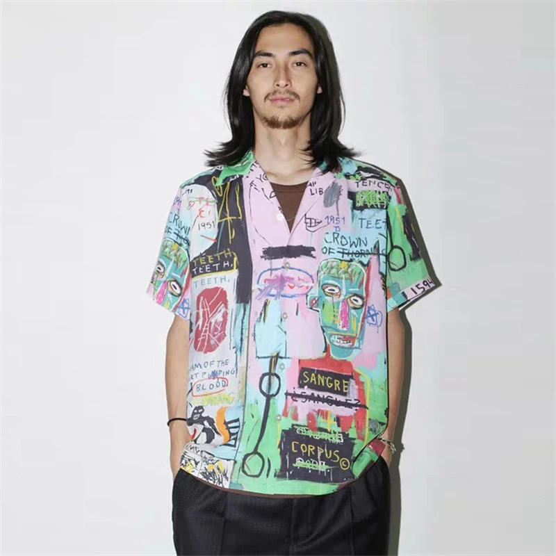 

Streetwear Hawaiian WACKO MARIA Short Sleeve Men Women 1:1 Hip Hop Top Fashion Casual Tee Summer WACKO MARIA Shirts