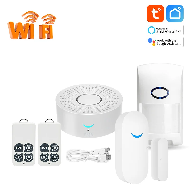 Lntelligent household security remote alarm system, wi-fi, 433 MHZ, security, wireless, graffiti APP control intelligent life