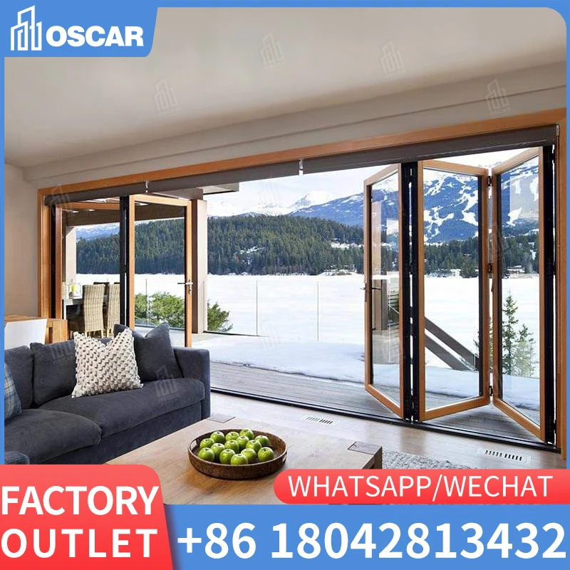 Складные двойные двери DERCHI изготовленные на заказ современные складные виллы с