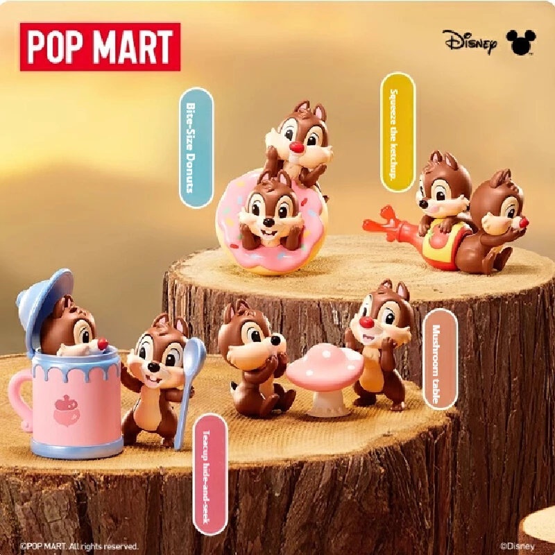 Фото Новая оригинальная серия POPMART Disney Kiki и Titi Brothers, оригинальная слепая коробка, игрушки, настольная загадочная коробка, украшения, подарок на день рождения для ребенка №2