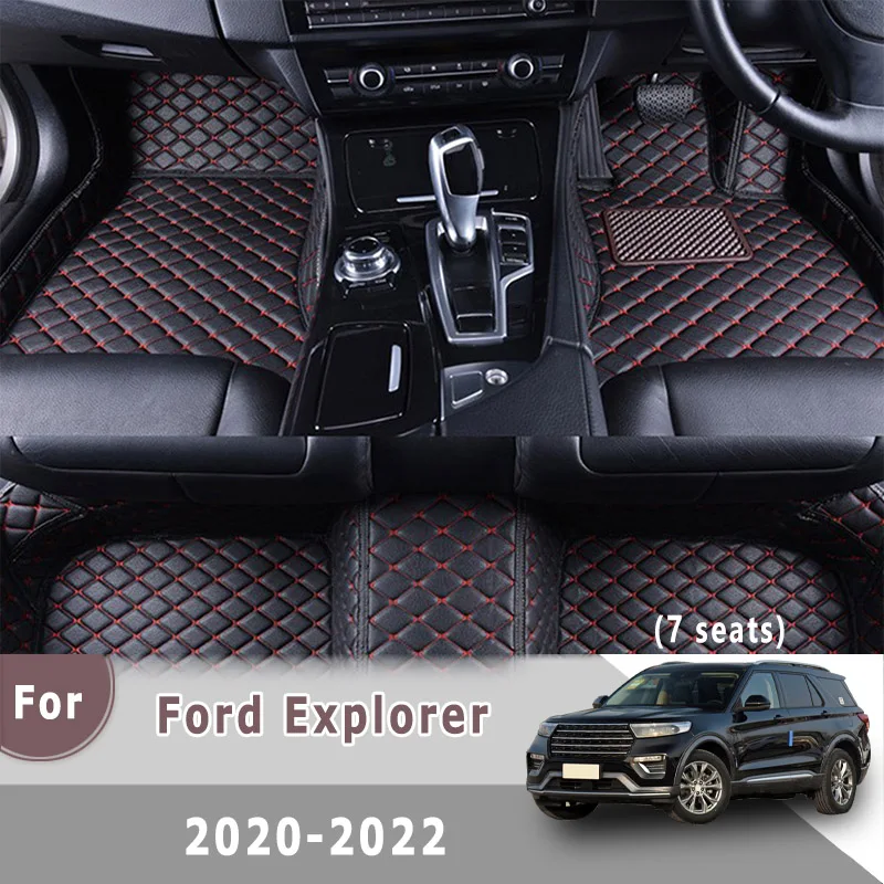 

Ковры RHD для Ford Explorer 2022 2021 2020 (7 мест), автомобильные коврики, чехлы для автомобильного интерьера, накладки, аксессуары, водонепроницаемые коврики