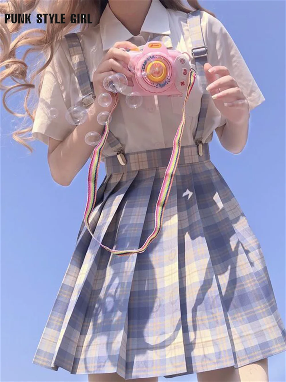 

Kpop Plaid Y2k Pleated Skirt Girl JK Uniform Clothing Rainbow Summer Mini Skirts Japanese Preppy Students Bottom 2000s Cyberwear