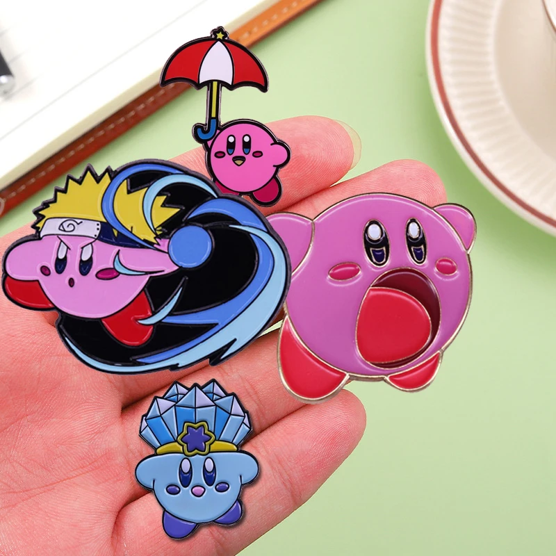 

Anime Games Kirby Lapel Pins Enamel Brooches Badges on Backpack Clothes Jeans Accessories Fashion Metal Lapel Pins Jewelry Gifts