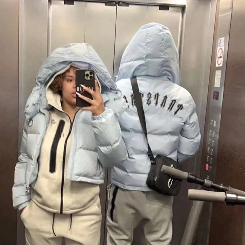 

Hot Selling Trapstar London Down Jacket Women Irongate Detachable Hooded Puffer 2022 Women Fashion High Quality Winter Coat