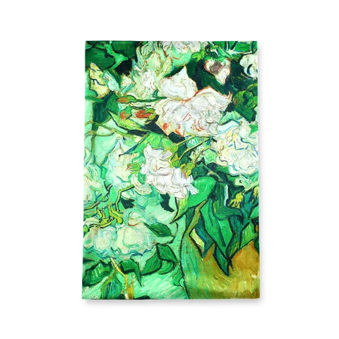 Женский шелковый шарф с принтом «зеленые масляные краски» и белыми розами