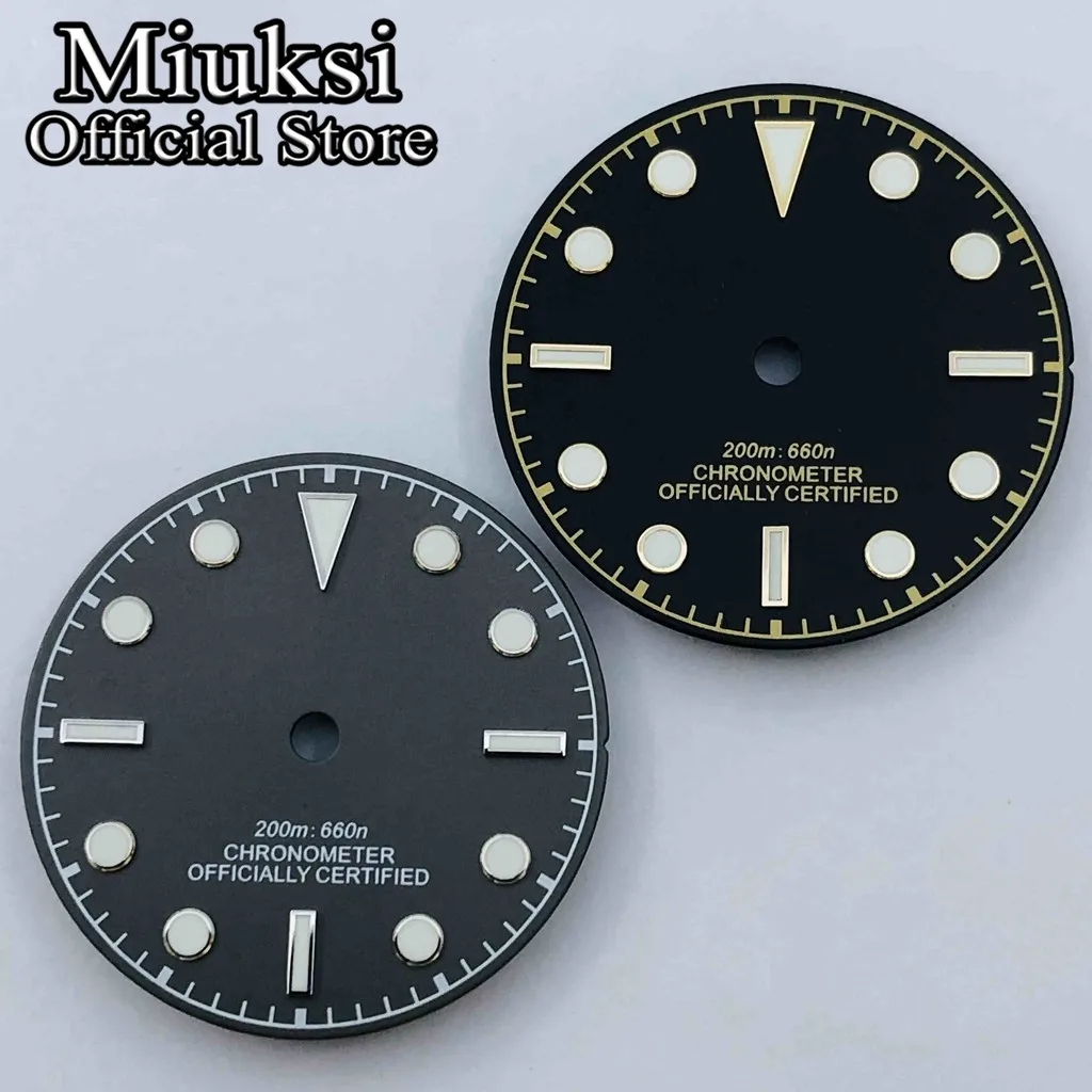 

Часы Miuksi с циферблатом, 29 мм, черно-серые, светящиеся, подходит для NH35, NH36, ETA2824, 2836, PT5000, Mingzhu, DG2813, 3804, Miyota 8205, 8215, 821A