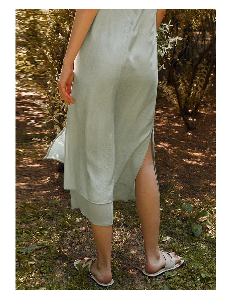 Платье женское длинное на молнии Элегантное повседневное Двухслойное