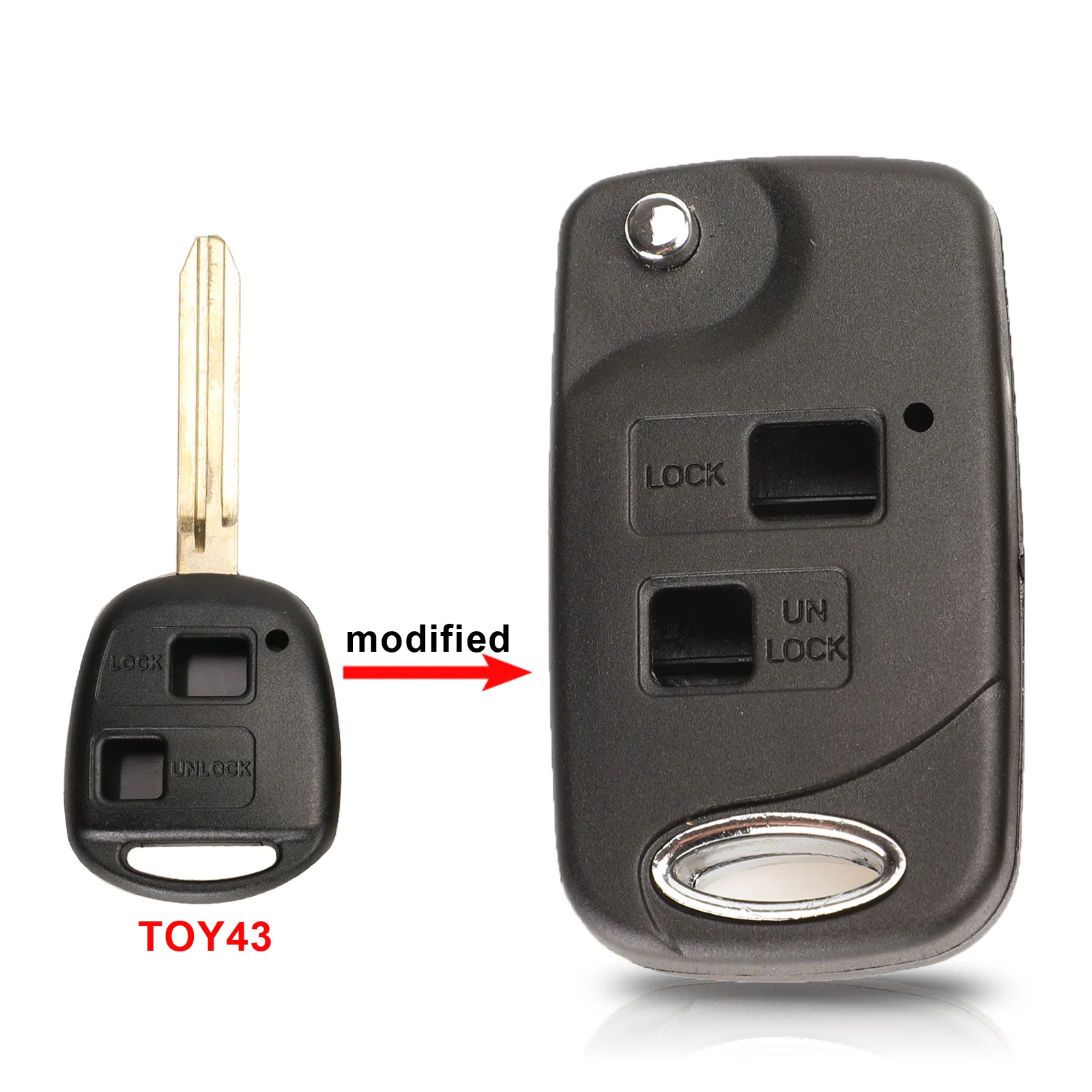 Jingyuqin флип 2-кнопочный чехол для дистанционного ключа для Toyota RAV4 Avalon Echo Prado Tarago Camry Tarago TOY43/TOY47 TOY48 чехол-брелок