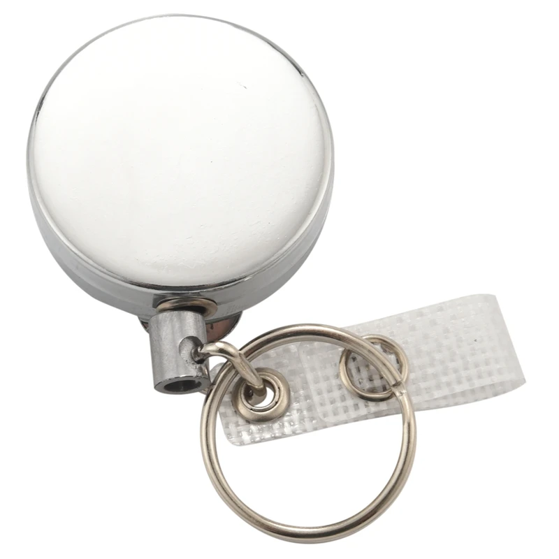 

2 Pack Heavy Duty Retractable Badge Holder Reel,Metal ID Badge Holder With Belt Clip Key Ring For Name Card Keychain