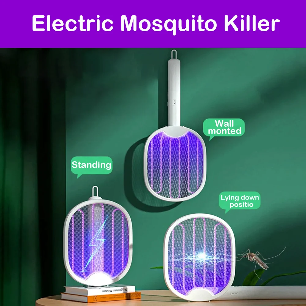Перезаряжаемая USB-убийца от комаров ракетная установка с регулируемым углом 3500 В