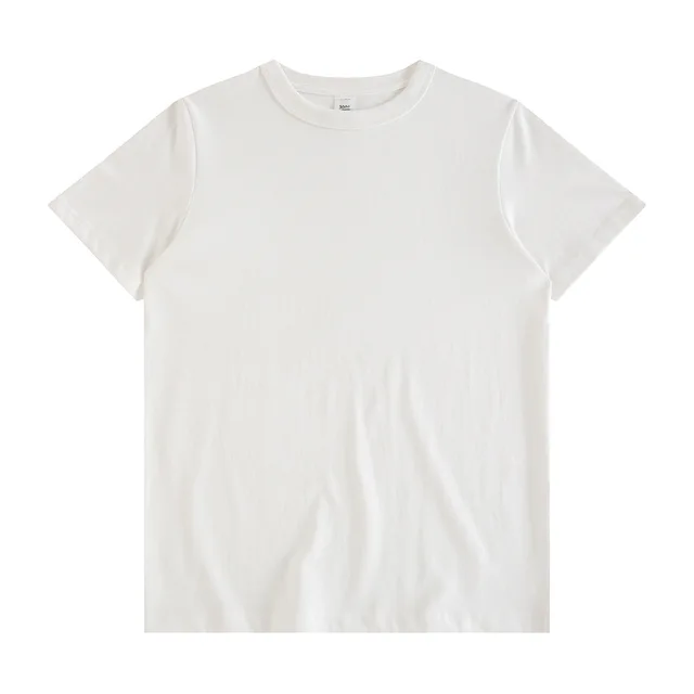 Мужская хлопковая футболка, 300 г, в Корейском стиле, однотонная, с коротким рукавом, повседневная, новая, для лета, унисекс