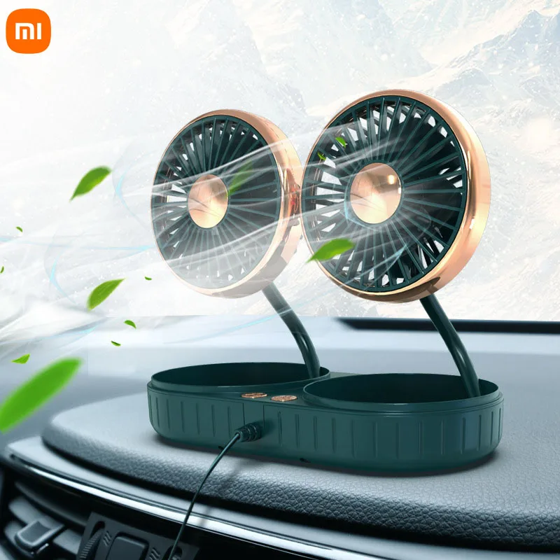 

Портативный Автомобильный Электрический вентилятор Xiaomi с двойной головкой, вращение на 360 градусов, автомобильный вентилятор воздушного охлаждения для автомобиля, вентиляторы циркуляции воздуха с USB для приборной панели