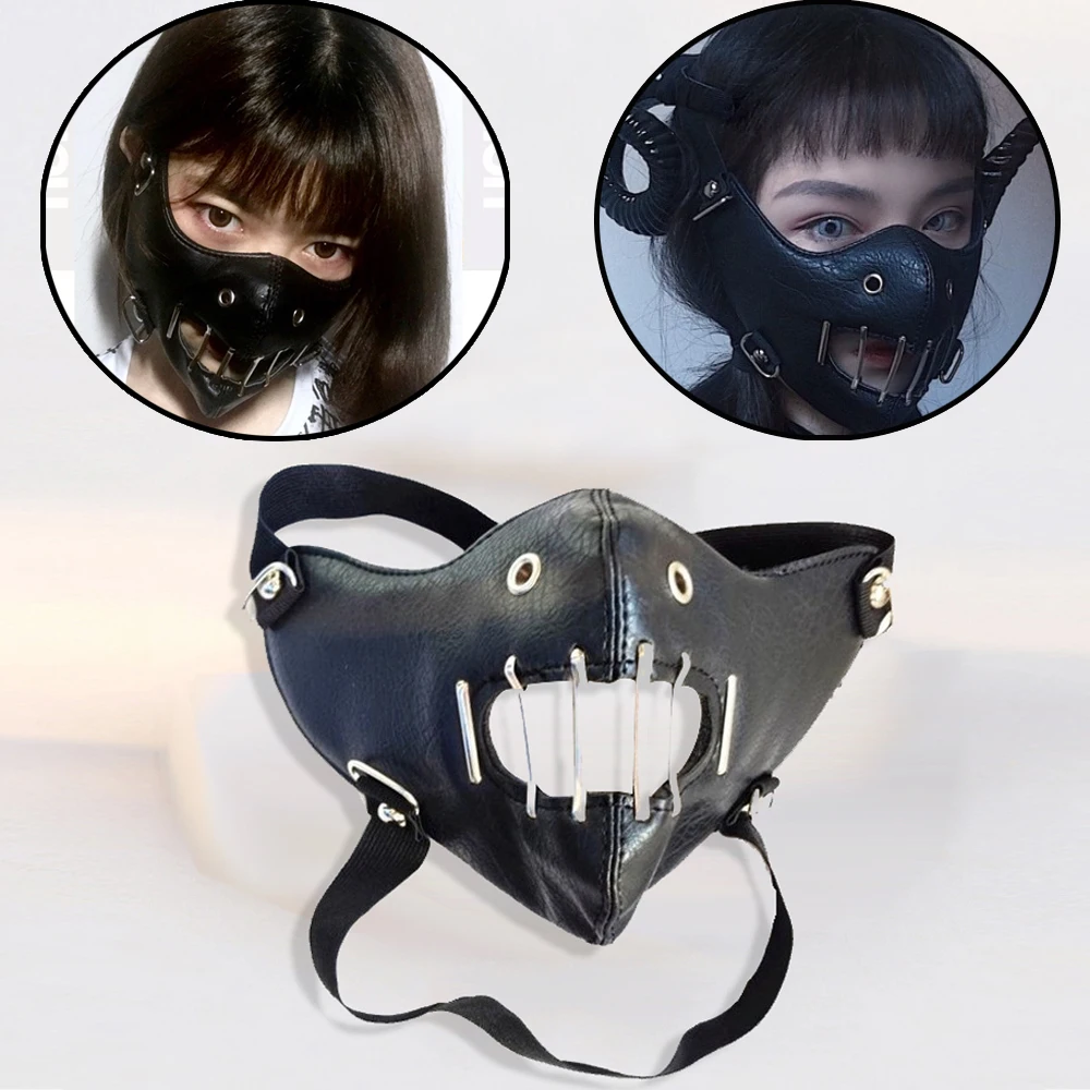 Steampunk The Silence Of The Lambs Mask Cosplay Scary Hannibal Lecter Steel Teeth Masks Halloween Party Costume Props