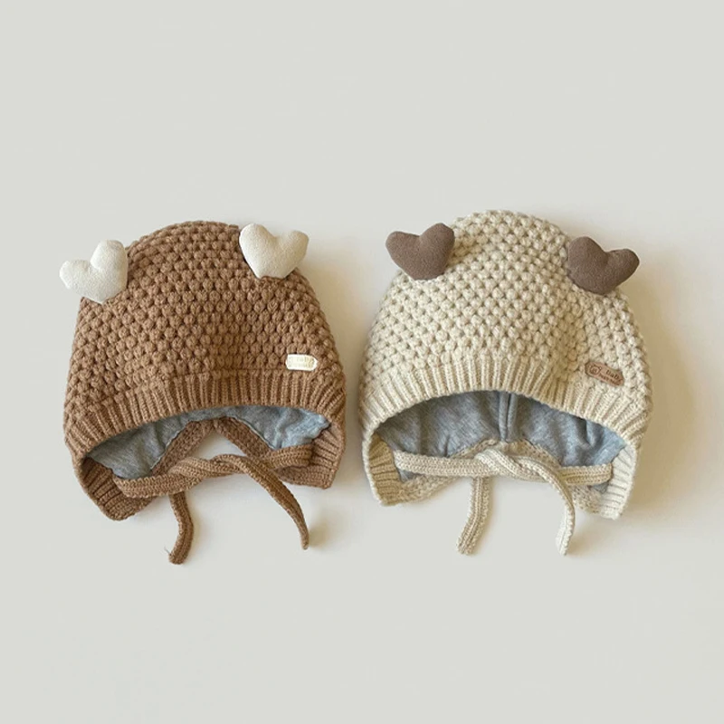 

Cute Cartoon Soft Warm Baby Beanies Knitted Hats For Toddler Children Bear Embroidery Kids Boys Girls Autumn Winter Caps