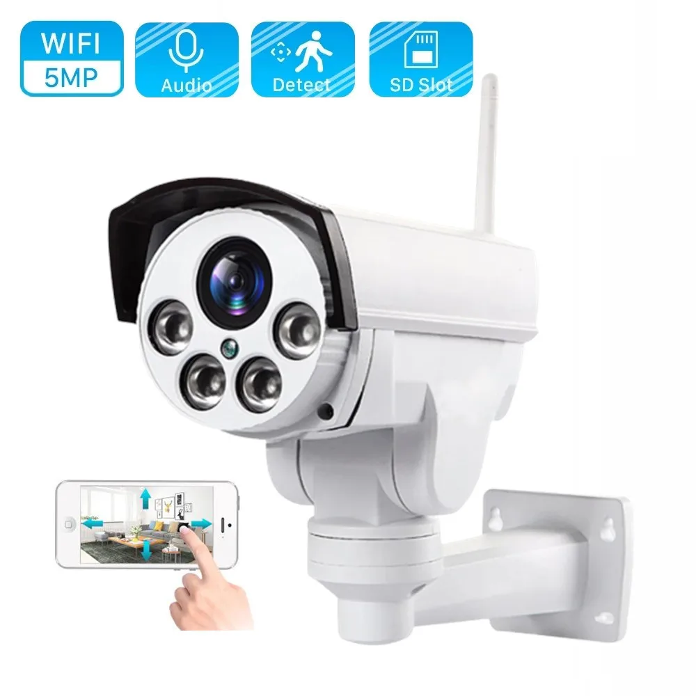 

5MP 2MP Bullet PTZ Wifi Camera 5X 10X Optical Zoom Waterproof IP66 Motion Detection Outdoor Surveillance IP Camera Audio Record