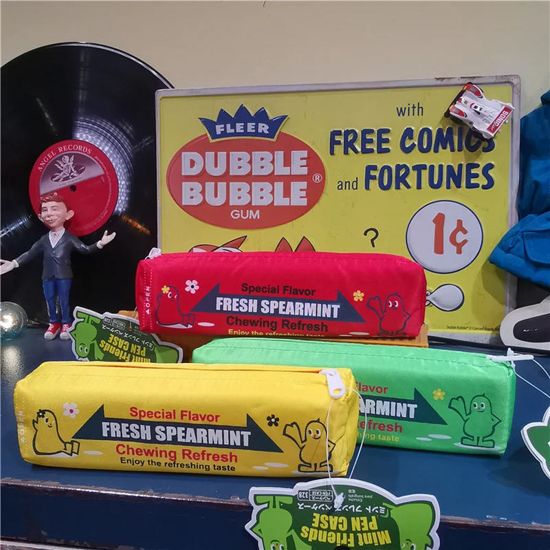 

Chewing Gum Model Figure Fresh Spearmint Pencil Case Storage Bag Ornament Accessories Fantasy Figurines Children Present