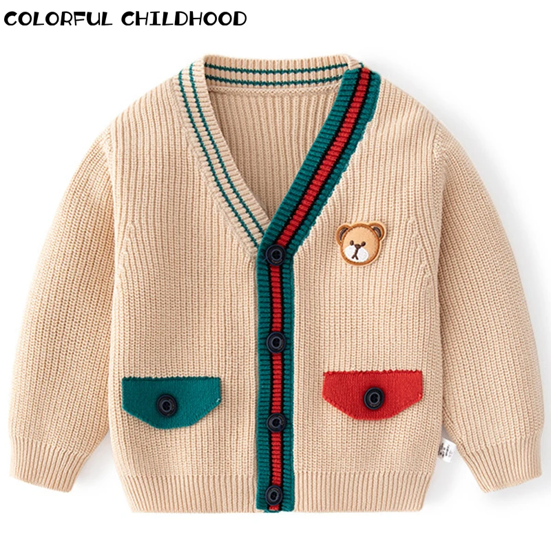 

Colorful Childhood Knitwear children's Embroidered Sweater V-neck Cotton Cardigan Autumn Winter children's Clothing BD806