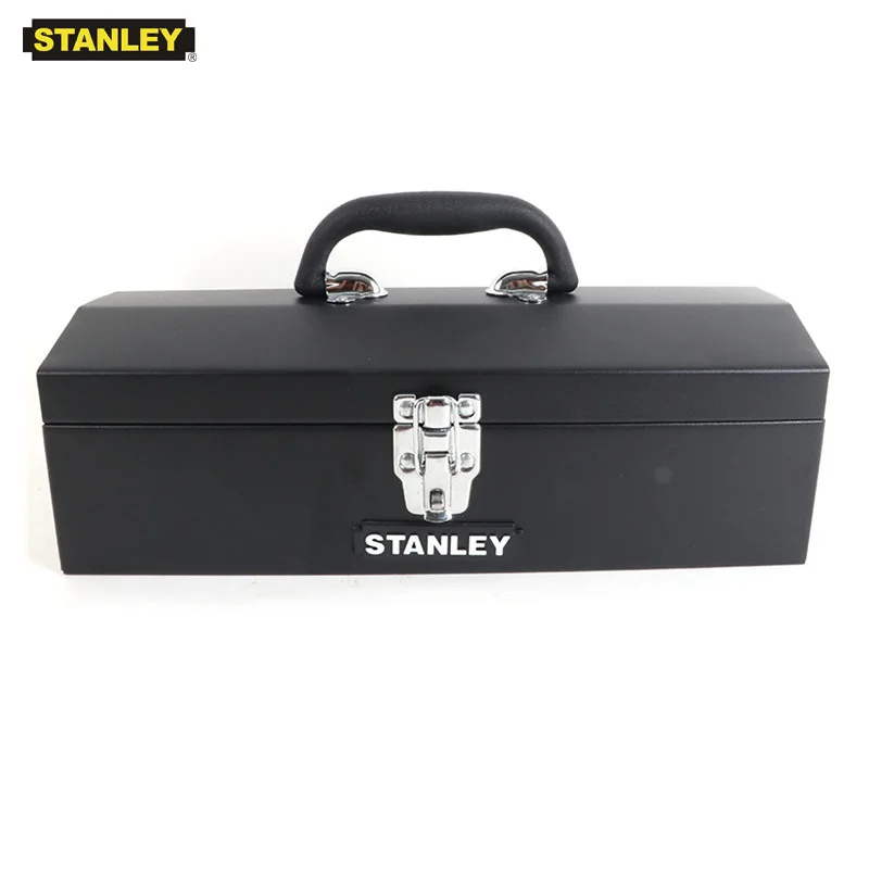 

Stanley 14" Steel Portable Toolbox Organizer Latch Tool Box Metal Lock Hard Case for Auto Mechanic Motorcycle Garage Workshop