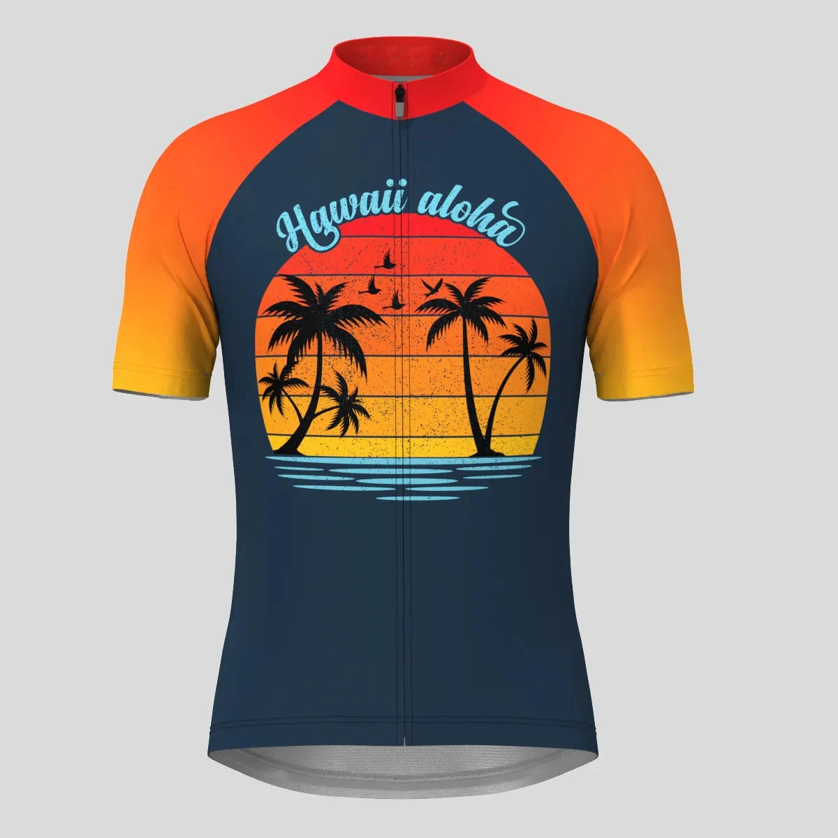 Hawaii Aloha Sunset Vintage Cycling Jersey Short Sleeve Bike Shirt Bicycle Wear Mountain Road Clothes Breathable MTB Clothing