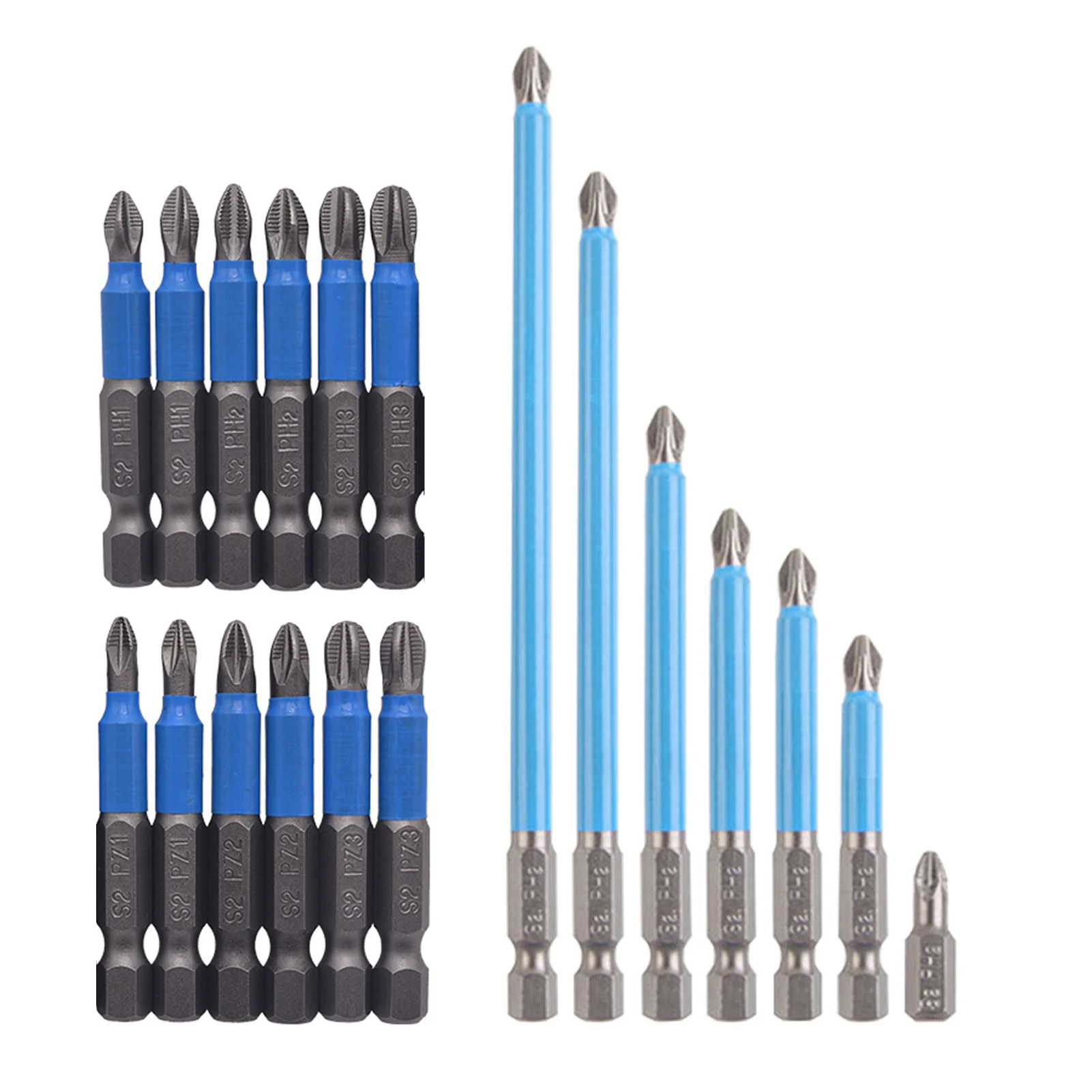 

19pcs Anti Slip Magnetic Cross Screwdriver Bit Set Accessories 1/4 Inch Hex Shank Power Tool Steel Impact Driver Work Portable