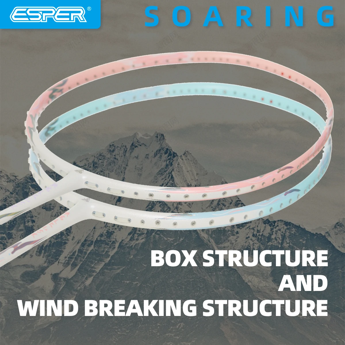 Фото Ракетка для бадминтона Speed Explorer ESPER «soaring», сверхлегкая и быстрая 6U75g, цельноуглеродное волокно G6, струнная ракетка №2