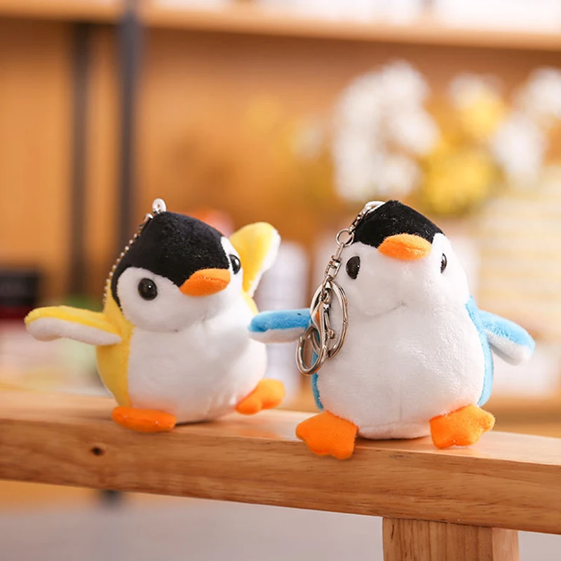 

10CM Cute Penguin Stuffed Plush Animal Pendant Keychain Doll Stroller Toys For Children Kids Small Mini Plush Toys Baby Gift