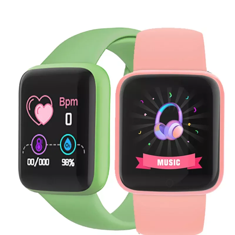 

New Macaron Y68 Smart Watch Colorful Fashion Sport Fitness Bracelet Tracker Heart Rate Monitor D20 Bluetooth Smartwatch