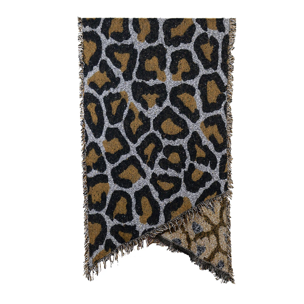 

Women Shawls Winter Stoles Leopard Scarf Fashion Loop Yarn Mujer Wraps New Jacquard Warm Capes Tippet