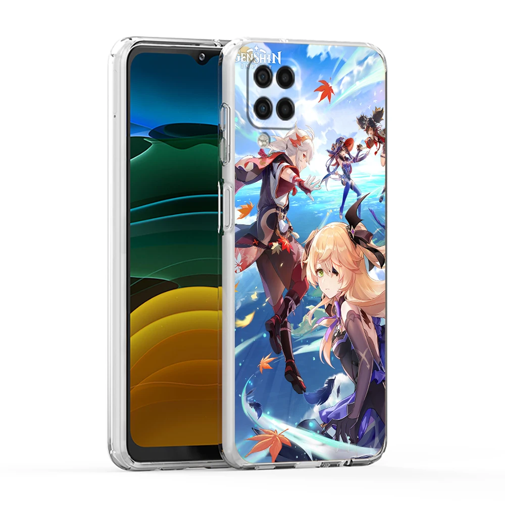 Genshin Impact Anime TPU Cover for Samsung Galaxy A13 A22  A52S A52 A72 A51 A71 A41 A31 A21 A11 5G Luxury Transparent Phone Case