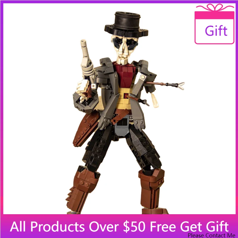 

MOC-90112 Undead Cowboy Building Block Figuress- American West Cowboy Brick Classic novel Model DIY Kids Toy Birthdays Gift
