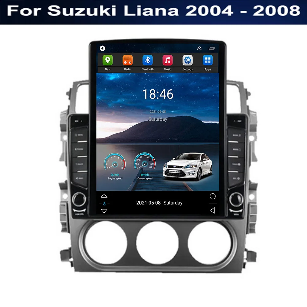 

For Tesla Style 2 Din Android 12 Car Radio For Suzuki Liana 2004 - 2008 Multimedia Video Player GPS Stereo Carplay RDS Camera